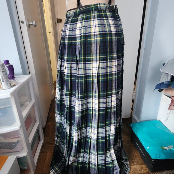Long Woolen Kilt Skirt - M - Picture 2 of 7